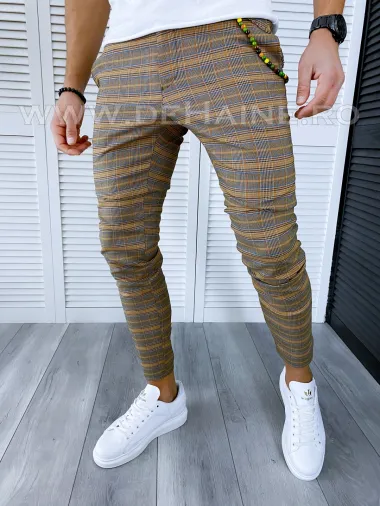 Pantaloni barbati casual regular fit in carouri B1740 N2-6